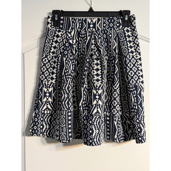 Xhilaration Dresses & Skirts - Xhilaration Mini Skirt Small Navy White Geometric Tribal Pleated Boho Festival